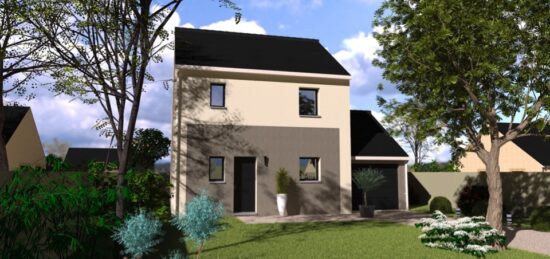 Plan de maison Surface terrain 74 m2 - 4 pièces - 3  chambres -  avec garage 