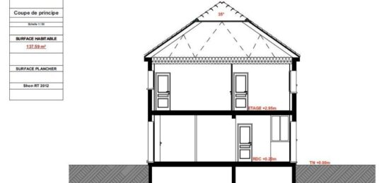 Plan de maison Surface terrain 110 m2 - 4 pièces - 4  chambres -  avec garage 