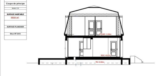Plan de maison Surface terrain 105.01 m2 - 5 pièces - 4  chambres -  sans garage 