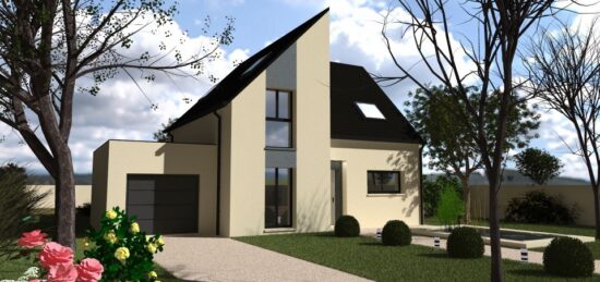 Plan de maison Surface terrain 107 m2 - 4 pièces - 3  chambres -  avec garage 