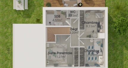 Etage GA 3 ch Design 32087-4586modele6202106170PIZo.jpeg - Maisons Evolution